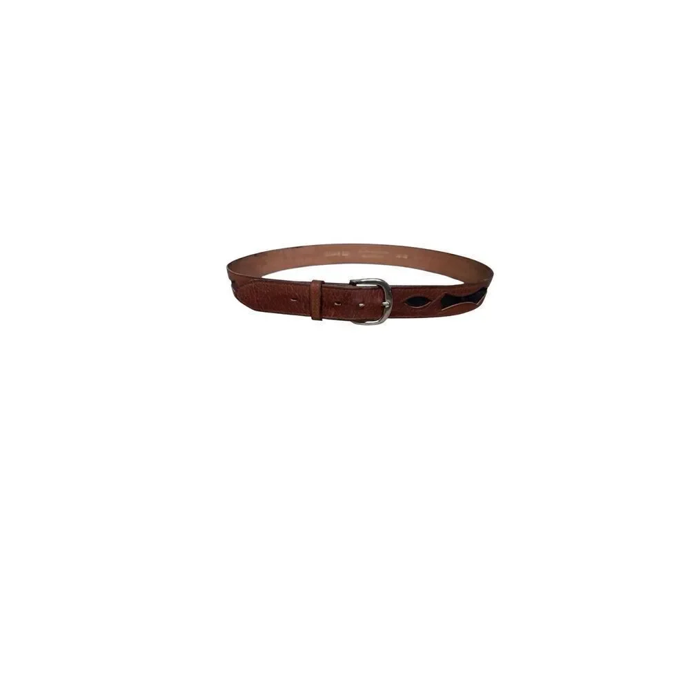 cowhide tooled brown
